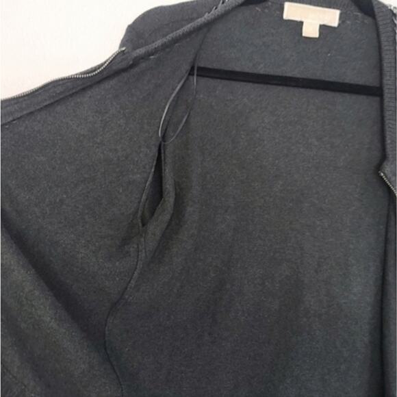 Michael Kors Women’s Cardigan Coastal Preppy Minimalist Zip Dark Gray Size M - Picture 8 of 9